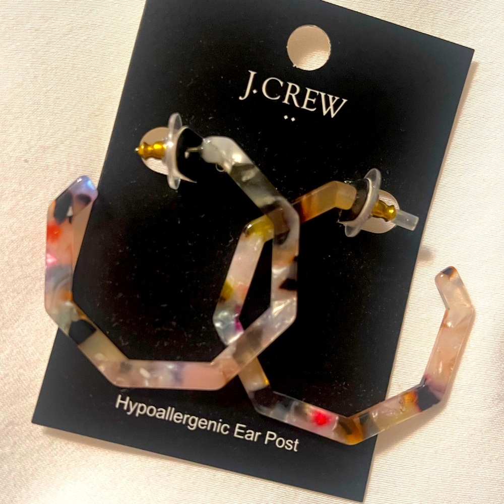 J Crew multi colored hoop earrings